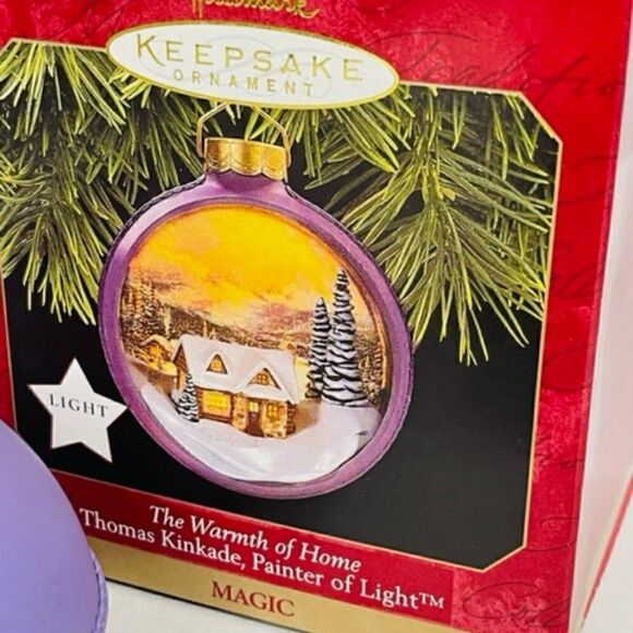 HALLMARK KEEPSAKE ORNAMENT THOMAS KINKADE MAGIC LIGHT "THE WARMTH OF HOME" 1997 - Picture 3 of 9